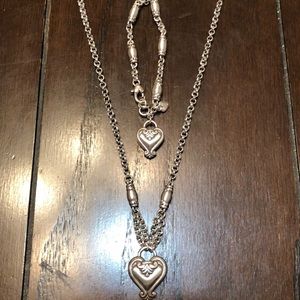 Brighton silver heart necklace and bracelet set